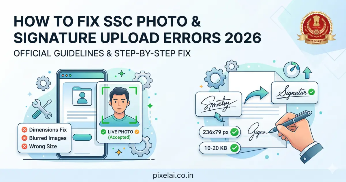 How to Fix SSC Photo and Signature Upload Errors 2026